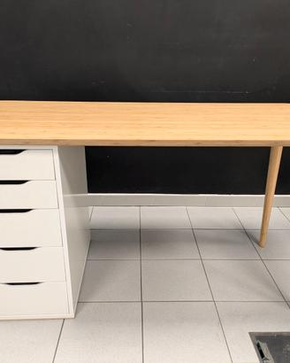 Scrivania IKEA ANFALLARE ALEX HILVER bambù 140x65