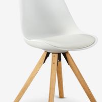 Sedie BLOKHUS similpelle bianche gambe legno