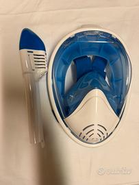 Maschera Snorkeling con Boccaglio Bianca e Blu