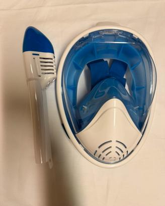 Maschera Snorkeling con Boccaglio Bianca e Blu
