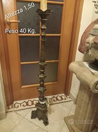 Antico Candeliere in Bronzo XIX°Sec.Arte Sacra 