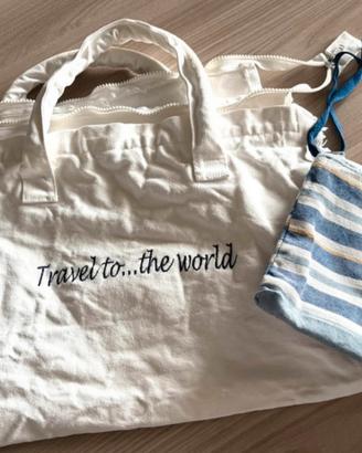 Borsa mare + pochette abbinata