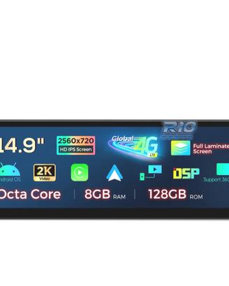 RADIO GPS ANDROID 14 BMW SERIE 5 F07 CIC 15" 8GB+