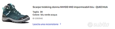 Scarpone trekking donna Decathlon n.38