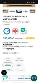 materasso matrimoniale veradea nuovo sottovuoto m