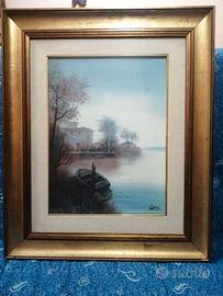 Dipinto paesaggio pittore Giovanni Ceni 1927-2003