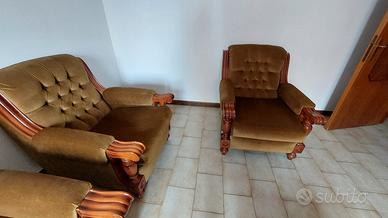  salotto in velluto verde