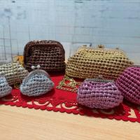 Pochette uncinetto filo lucido con portamonete abb