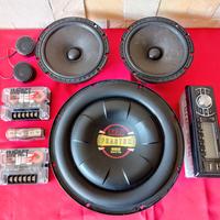 impianto audio/auto sistema 2vie+subwoofer 