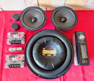 impianto audio/auto sistema 2vie+subwoofer 