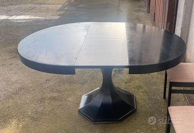 Tavolo vintage rotondo allungabile anni '70