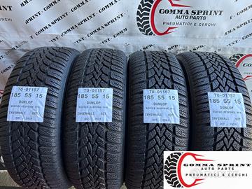 4 PNEUMATICI 185/55 R15 DUNLOP INVERNALI SEMINUOVE