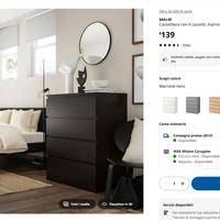 Cassettiera IKEA MALM – 4 cassetti - Nera
