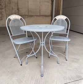 set da giardino/terrazza in ferro battuto