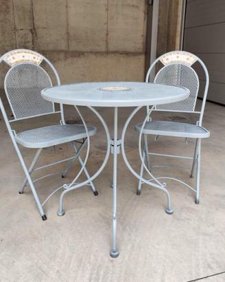 set da giardino/terrazza in ferro battuto