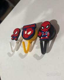 Set 3 Ganci Adesivi Spider Man/ Uomo Ragno