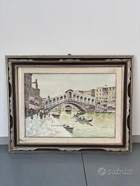 Quadro acquarello Ponte Rialto Venezia