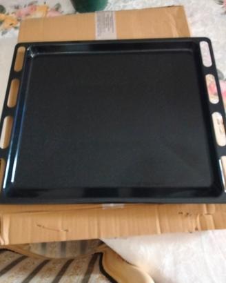 Leccarda x forno smaltata nera nuova