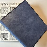 Porta fotografie blu in pelle nuovo
