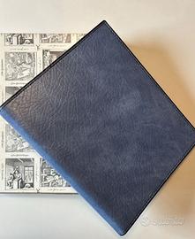 Porta fotografie blu in pelle nuovo