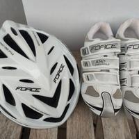 Set ciclismo casco e scarpe Force