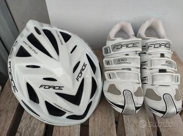 Set ciclismo casco e scarpe Force