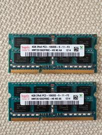 2 banchi RAM Hynix 4GB 2Rx8 PC3 10600s (8GB tot)