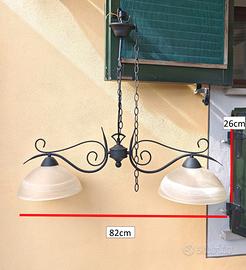 Lampadario bilanciere nero 2 lampade