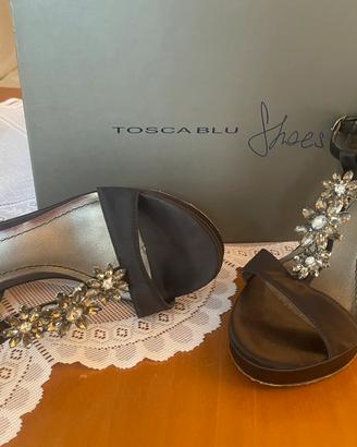 Sandalo Nero Cangiante Tosca Blu