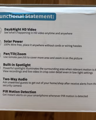 SEHMUA DL201 Telecamera Wi-Fi Esterno, 2K 360°