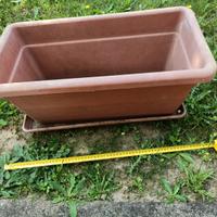 Vaso lungo 60 cm. con sottovaso