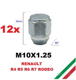 KIT 12 dadi bulloni ruota Renault r4 r5 r6 Rodeo