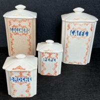 4 barattoli anni 40/50 ceramica Lombarda Milano