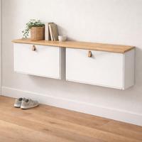 scarpiera da muro con mensola in legno elegante