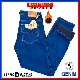 Jeans Uomo Mastino Termici Elastic. Caldo Pile