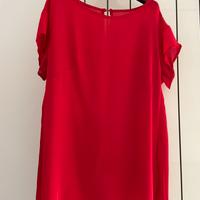Maglia donna rossa taglia unica plissettata dietro