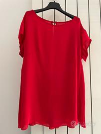 Maglia donna rossa taglia unica plissettata dietro