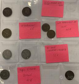 monete da 1 - 2  - 5 e 10 centesimi