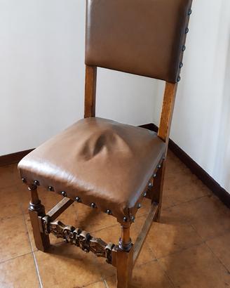 8 sedie stile classico in legno con rivestimento