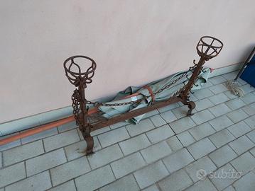 Alare vintage da caminetto in ferro battuto 