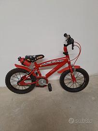 Bicicletta bimbo 14 pollici 3-6 anni rossa