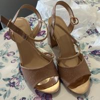 Scarpe con tacco champagne