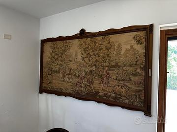 Grande Arazzo Murale Tessuto con Cornice in Legno