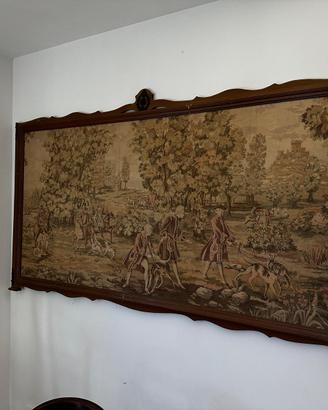 Grande Arazzo Murale Tessuto con Cornice in Legno