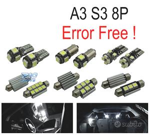 KIT 12 LAMPADE LED INTERNE PER AUDI A3 S3 8 P 06-1