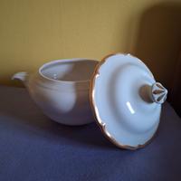 Zuppiera Vintage in Ceramica Bianca e Oro - Este C