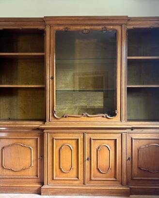 Libreria classica rovere con vetrinetta