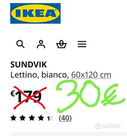 culla lettino bambini bianco - sundvik ikea
