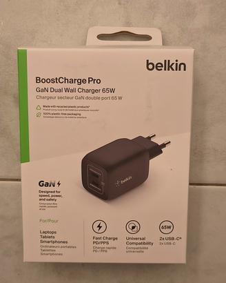 Caricatore rapido Belkin GaN 65W doppio USB-C