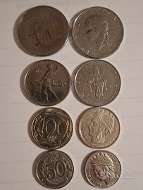 100 lire Minerva e Turrita/50 lire Vulcano e Turri
